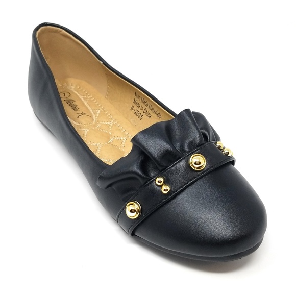 Victoria K Shoes Women Ruffled Ballet Flats B2835 Black Poshmark